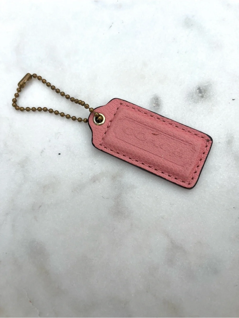 COACH Snakeskin Leather Hang Tag, Pink